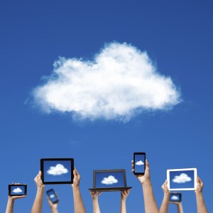 Phones and tablets being held up to the sky