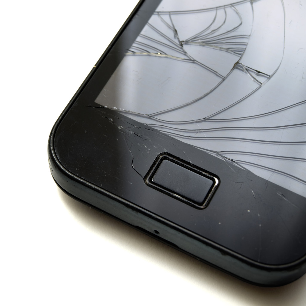 Smashed smartphone