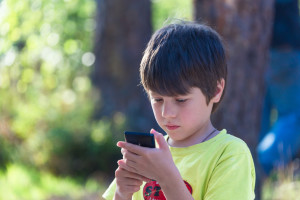 child with phone